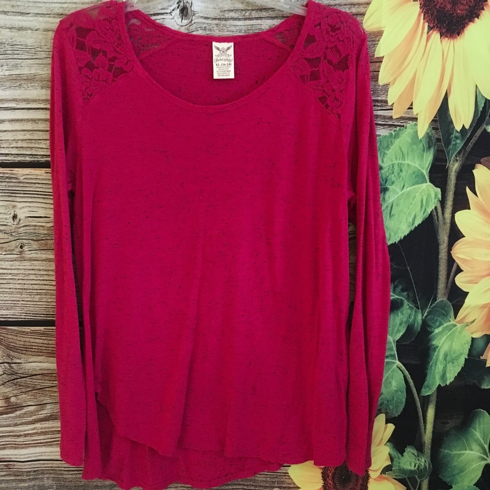 Faded Glory Long Sleeve Tee w/ Lace detail